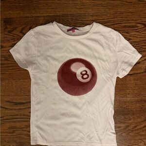 Edikted White Tee with Eight Ball Graphic
